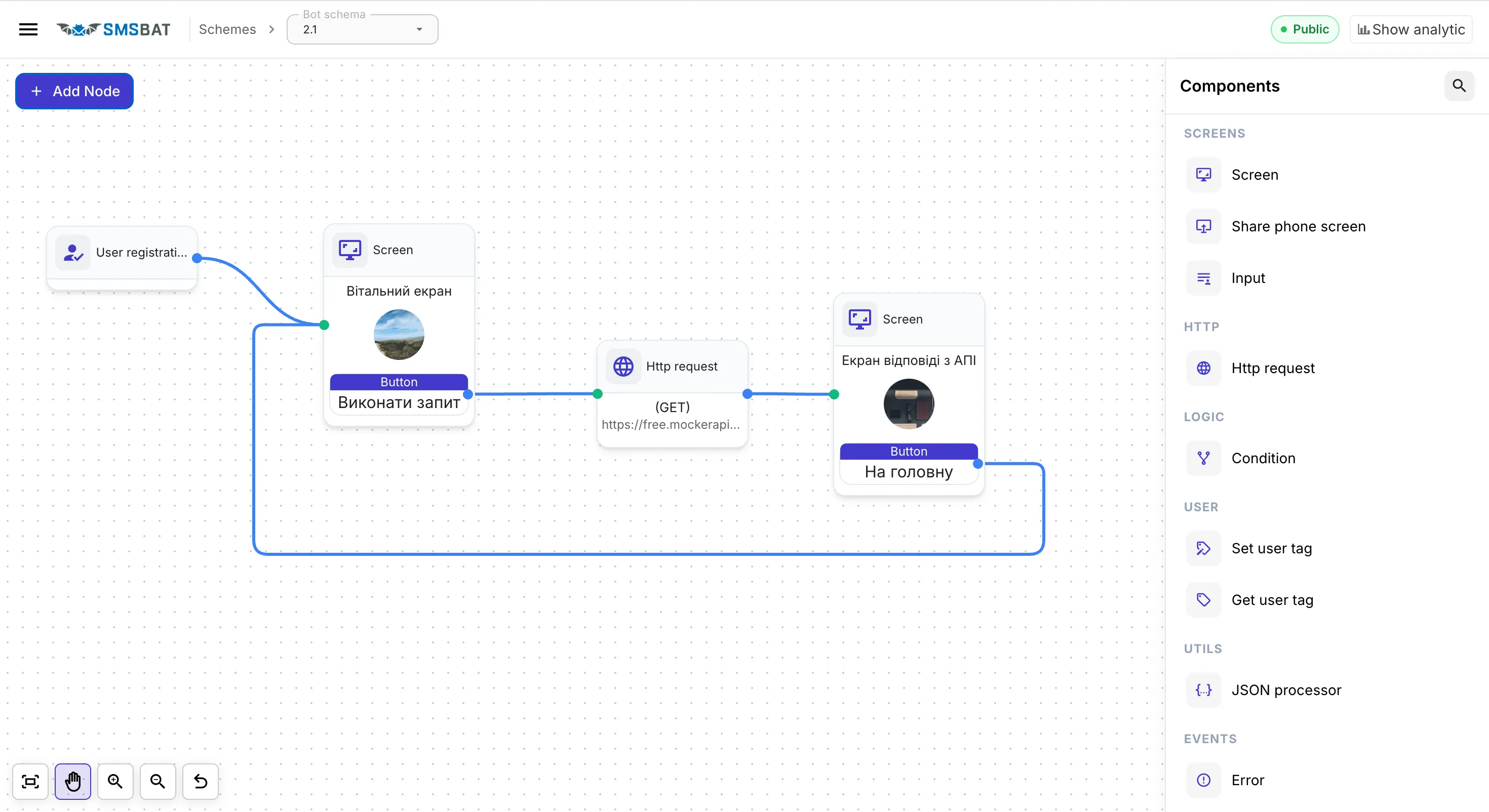 Drag and Drop Flow Constructor Interface