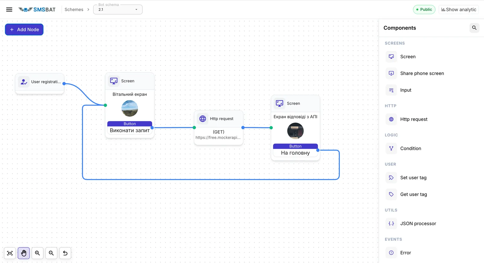 Drag and Drop Flow Constructor Interface